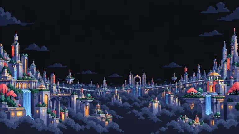 Colorful city after dark